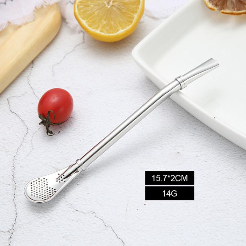 Stainless Steel Drinking Straw Spoon Tea Filter Tea Straws Tea Tools Bar Accessories