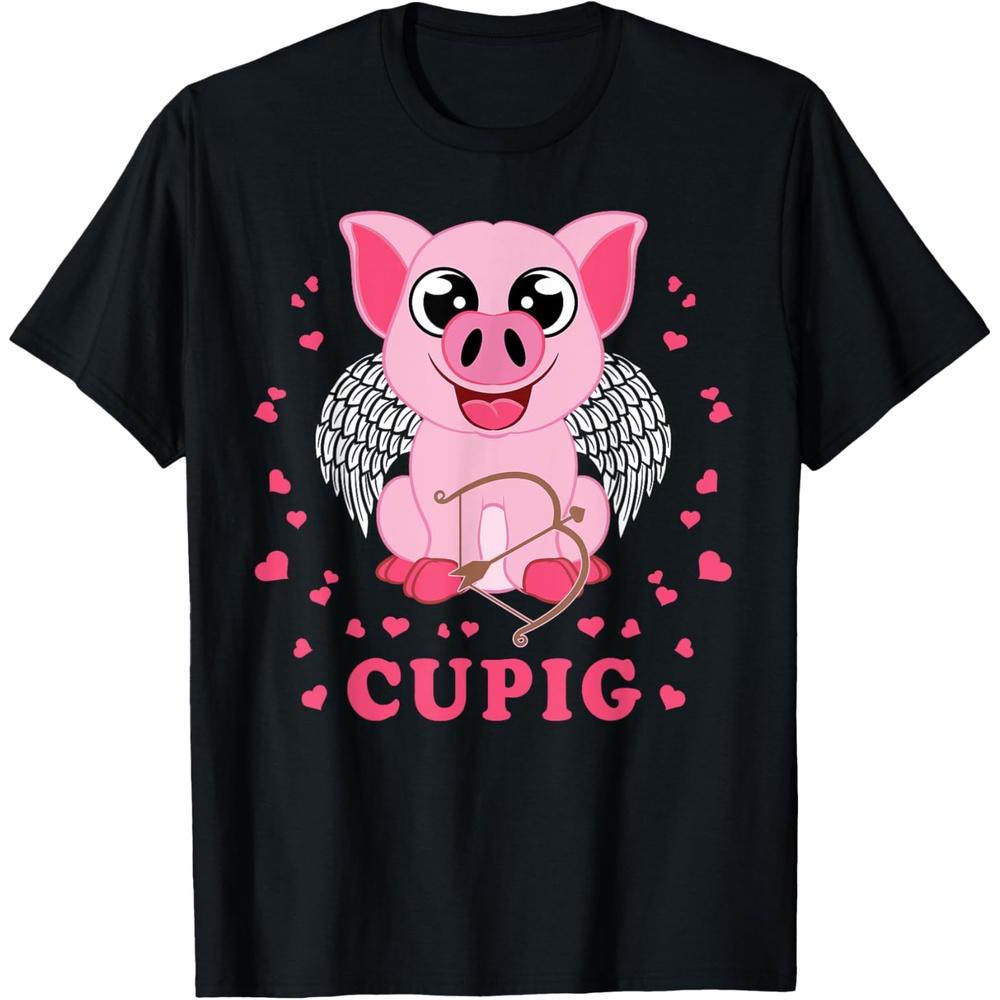 Valentine's Day Cupig - Cute Pig Lover Cupid Pun T-Shirt