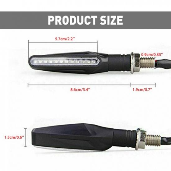 4PCS Motorcycle Led Turn Signal Indicator Blinker Amber Lights Universal Durable