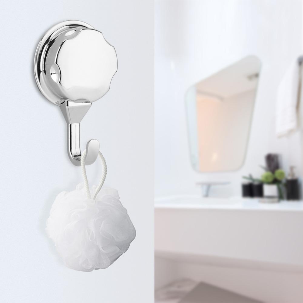 3 PCS Silver Suction Cup Hook Durable Robe Hook Convenient Towel Rack Bathroom Kitchen Bedroom