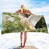 Bird Print Pattern Series Seaside Vacation Beach Towel Swimming Bath Towel Sports Towel