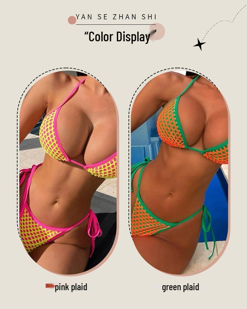 Damen Sexy Neckholder zum Binden Bikini Badeanzug - Europäischer & Amerikanischer Stil Strandbekleidung für den Urlaub