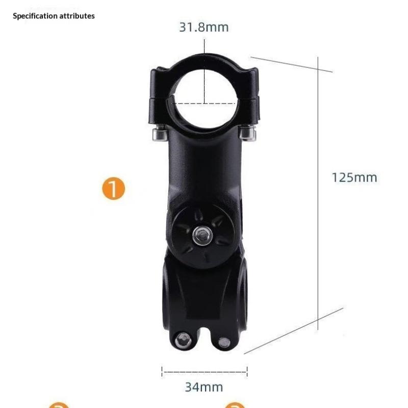 28.6Mm 31.8Mm Bike Stem Aluminum Alloy Adjustable Angle Adjustable Bike Stem Black For 28.6Mm Front Fork Tube, 31.8Mm Handle