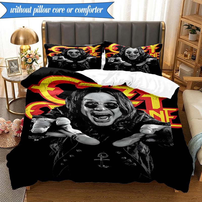 3PCS Ozzy Metal Legend Bedding Set,Including 1pc Duvet Cover And 2pcs Pillowcases Perfect for Bedroom, Dormitory, Fan Christmas Gift