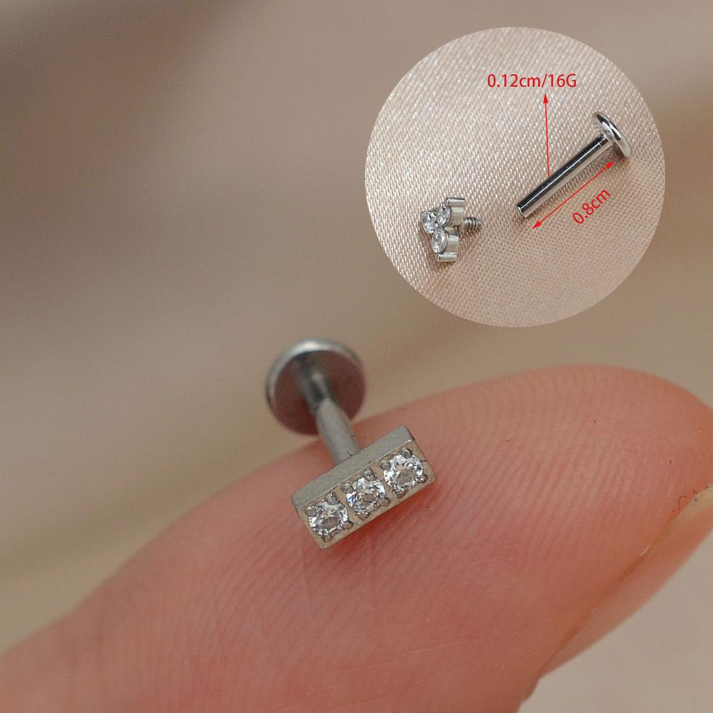 1PC Titanium Stainless Steel Earrings Tiny Butterfly Leaf Flat Rook Lobe Cartilage Snug Helix Couch Tragus Labre Piercing 16G