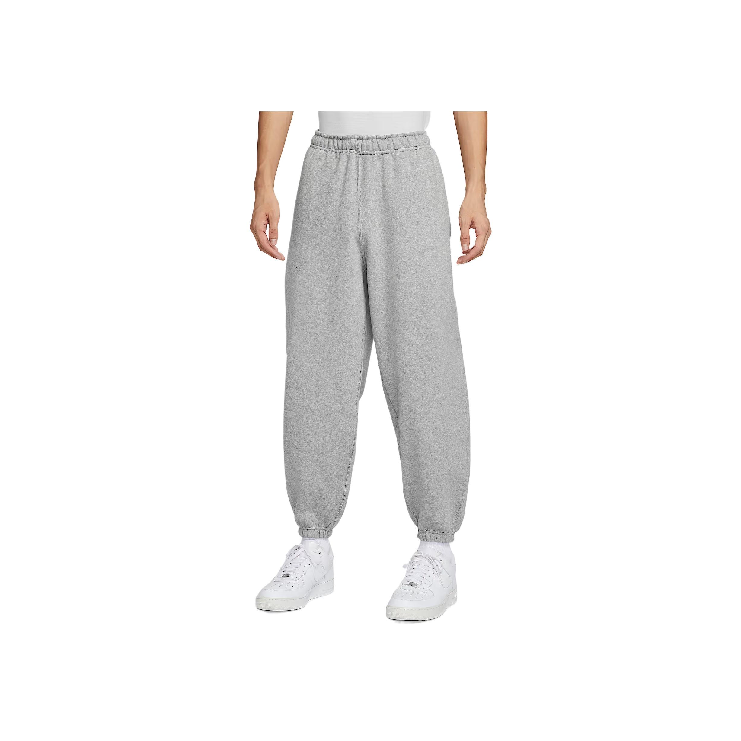 Nike Men's Gray Solo Swoosh Comfortable Cuffed Casual Pants Bottoms Dark- Hv1089-063 Cm
