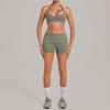 Women's Halter Backless Pleated Yoga Set - Tight Fit, Hip-Revealing Sportswear 