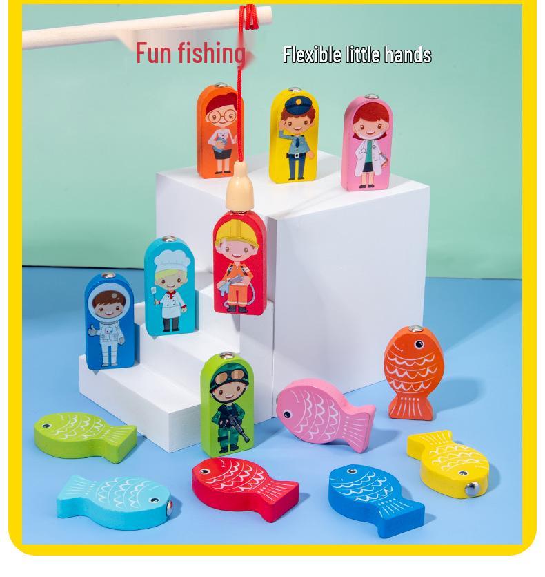 Wooden 7-in-1 Magnetic Fishing Game & Educational Number Board for Kids
