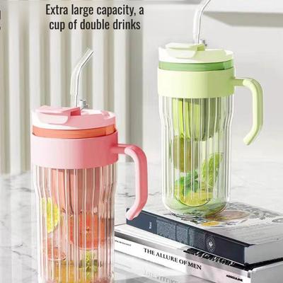 Extra Wide Use Mugs Cold Brew Cup Unique Handle Ultrathin Portable Cold Flower Tea Cup Flower Tea Double Cup
