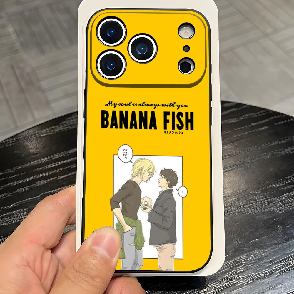 

B-Banana Fish Phone Case For IPhone 17 Pro Max 16 15 14 Pro Max 13 11 X Xs Xr 8 7Plus Silicone Cover iPhone 15 Pro