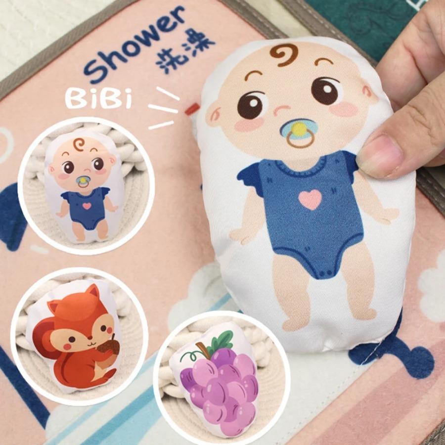Quiet Book for Toddler Animal Cognitive Fabric Activity Busy Book Montessori Baby Book Toys Cloth Crinkle Books for Babies
