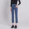 Slit Straight Jeans for Women with Autumn High Waist Straight Trousers for Slimming Nine-point Pants Smoke Trousers for Women with Autumn and Winter