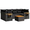 VidaXL Salon de Jardin avec Coussins 7 pcs, Canapés de Terrasse, Ensemble de Meubles de Patio, Mobilier d'Extérieur, Noir 3226636