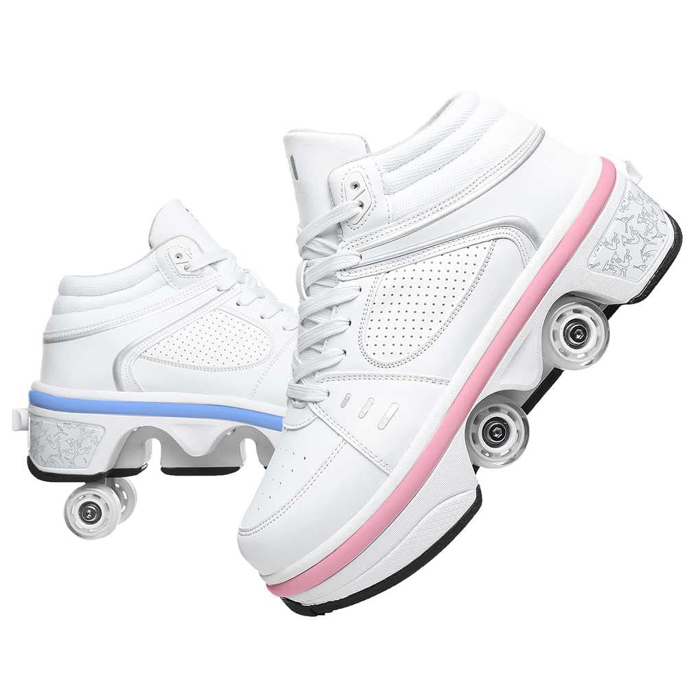 

Обувь для катания на роликах Скейтборд обувь Parka Roller Skate многофункциональная 4-колесная обувь двойного назначения для скейтборда взрослых детей унисекс [LDRFSE] мужская 2 в 1