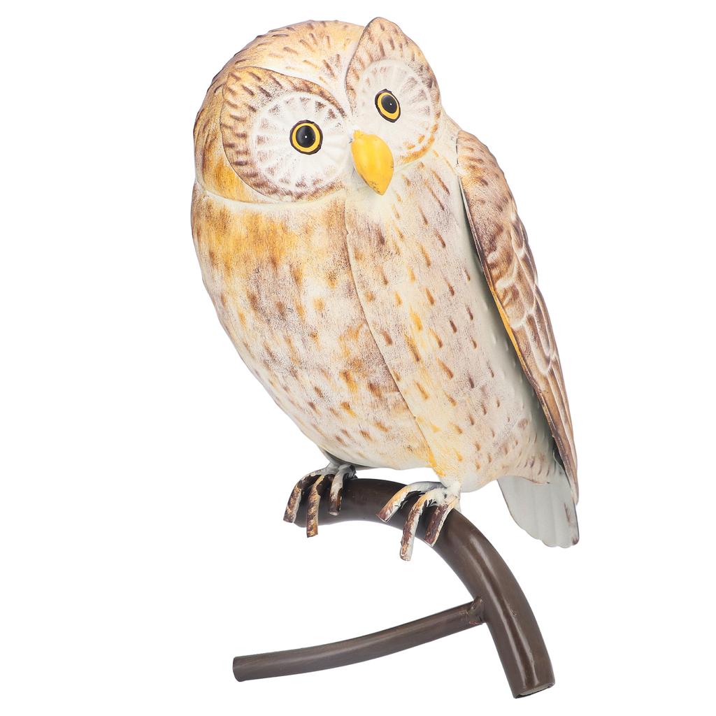 Eulenskulptur Eisen Lebensecht Dekorative Schreibtisch Eulenstatue Handwerk Ornament für Garten Zuhause Büro