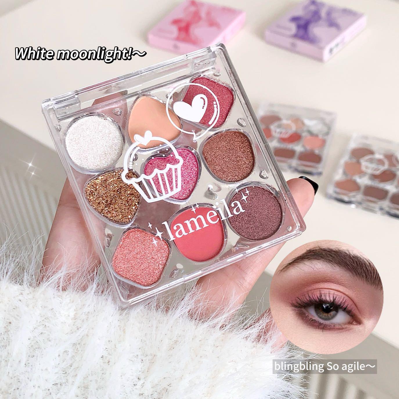 

Nine-Color Earth Tone Matte & Shimmer Eyeshadow Palette for Beginners