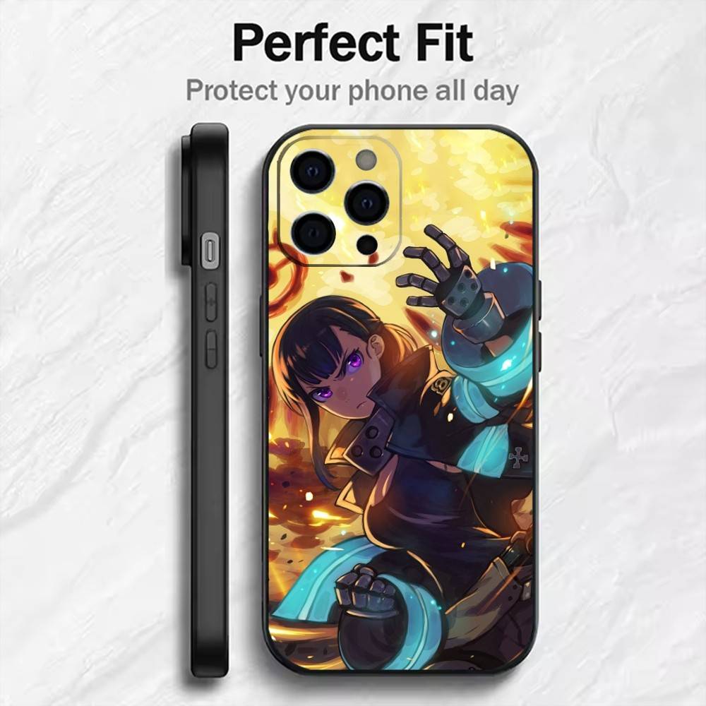 

F-Fire F-Force Phone Case For iPhone17,16,15,14,13,12 Plus,Max Soft Silicone Black Cover iPhone14
