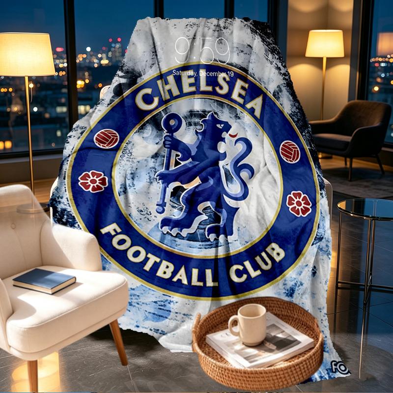 Chelsea F.C Print Blanket - Soft & Comfortable, for Bedroom, Travel, Sofa, Home Decoration - Birthday Christmas Gift for Friend