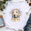 Golden Retriever Hunting Dogs Animal Print T Shirt For Girls Australian Shepherd Dog With Flower Tshirt Unisex Harajuku Shirt