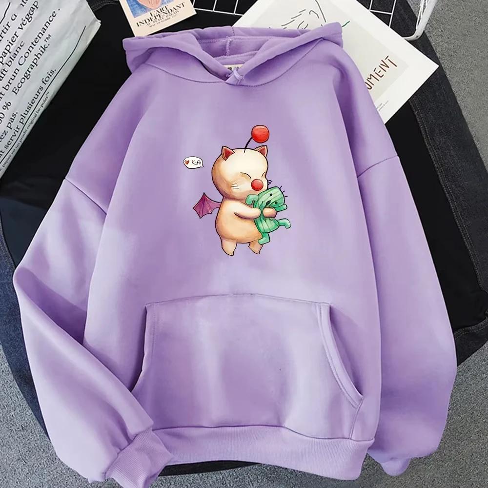 2025 Final Fantasy XIV Moogles Game Sweatshirts Men Harajuku Anime Clothes Fashion Streetwear Hoodies Autumn Casual Long Sleeve