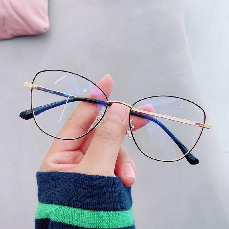 Fashion Cat Eyes Metal Frame Clear Glasses Myopia Nerd Spectacles  -0.5 -1.0 -2.0 -3.0 -4.0 To -6.0
