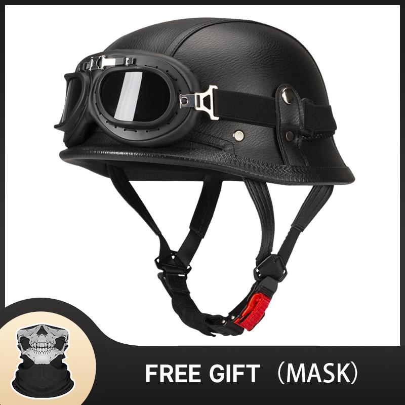 Classic German Vintage Motorcycle Helmet Moto Helmets Retro Casco Moto Helmet Half Face Men Women Casco Moto DOT ECE Approved