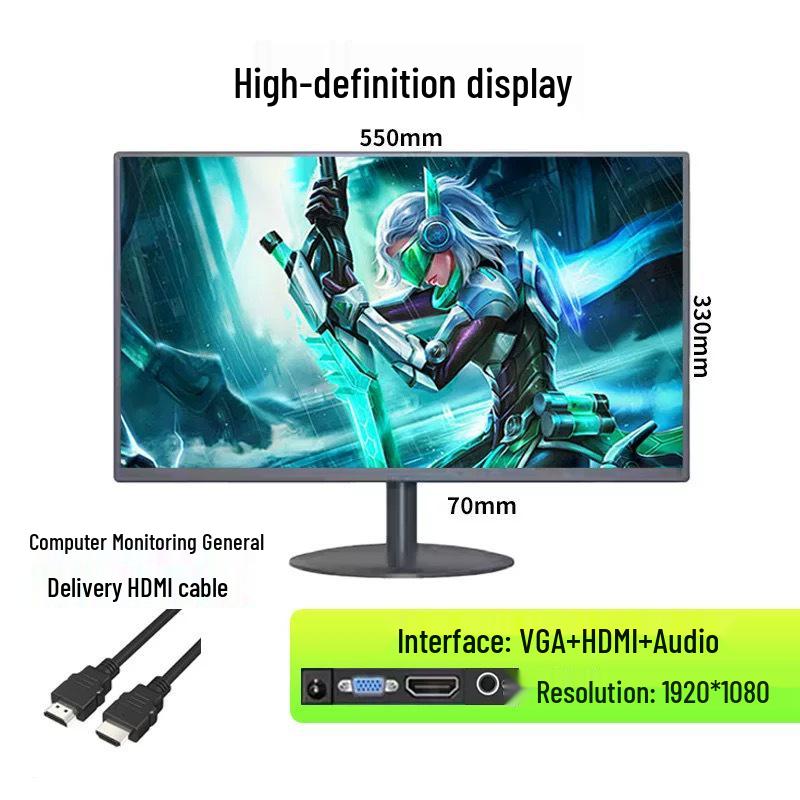 Ultra-thin HD LCD Desktop Monitor: 19, 20, 22, 24, 27-inch 4K Screen