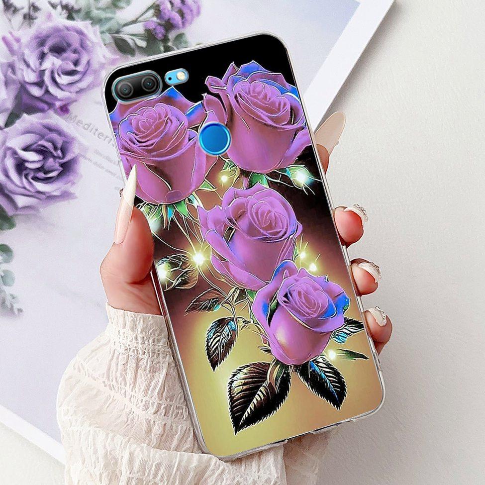 Clear For Honor 9 Lite Case Cute Cat Luxury Fashion Flowers Cool Boys Soft Bumper Cover For Honor 9Lite LLD-L21 Phone Case 5.65"
