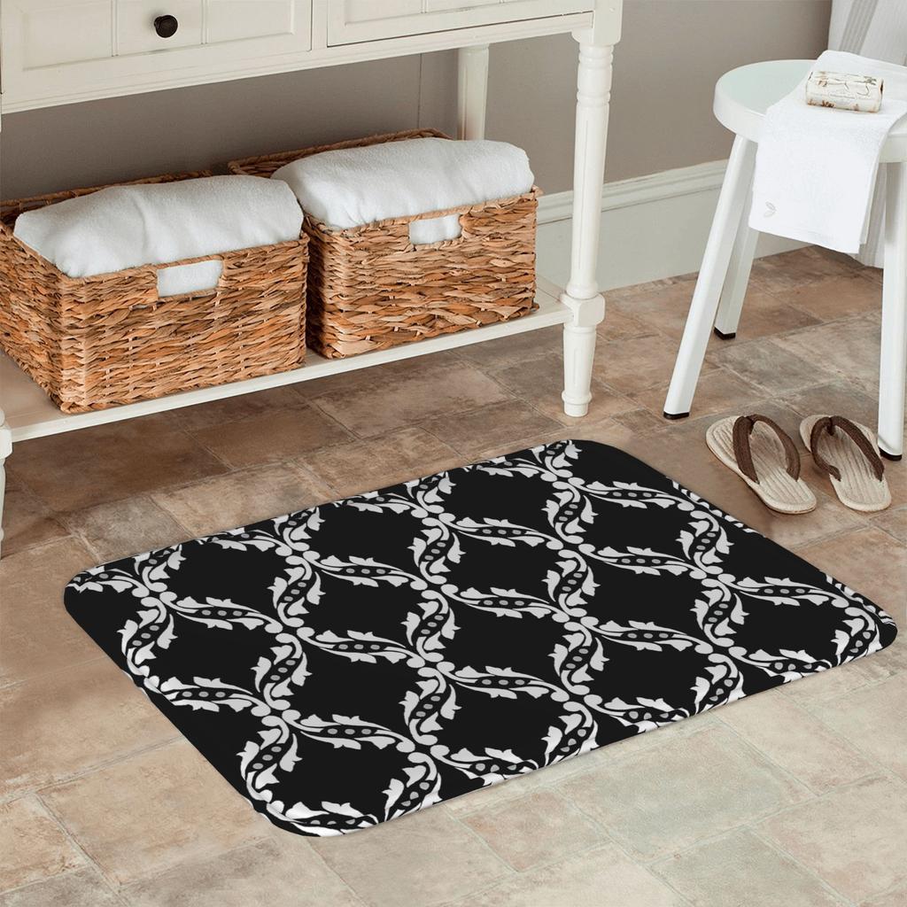 1PC MODERN INTERLACED GEOMETRY Kitchen Rug Non-Slip Door Mat Pop Design Bathroom Rug Bath Mat Carpet for Home Sink Laundry Decor