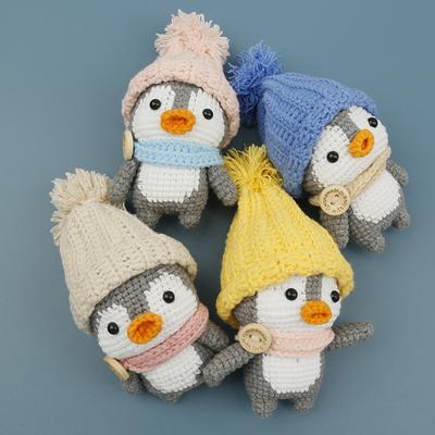 Cute Penguin Keychain Knitted Penguin Doll Keychain For Bag Pendant Cartoon Penguin Series Crochet Keyrings Custom