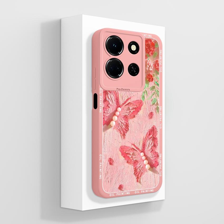 For Infinix Note 30 40 50 Pro Plus 50S 50x Beautiful Crystal Butterfly Phone Cases Screen Protector Liquid Silicone Dustproof Shell For Infinix Casing