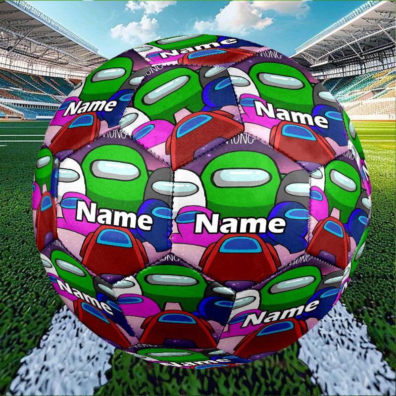Custom Name Personalized Among Us Print Size 5 Soccer Ball Training & Match Football, for Team, Kicking, Gift for Football