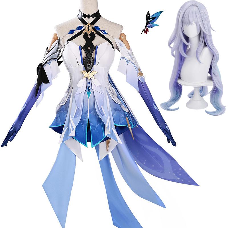 Skirk Cosplay Genshin Impact Cosplay Costume Void Star Wig Women Halloween Carnival Party Role Playing Dress Outfits Clothes