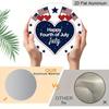 2D Flat 1pc, 8x8 In, July 4th Happy Round Aluminum Metal Sign - Patriotic American Flag & Heart Design, Wall Decor for Home, Office, Kitchen, Bedroom