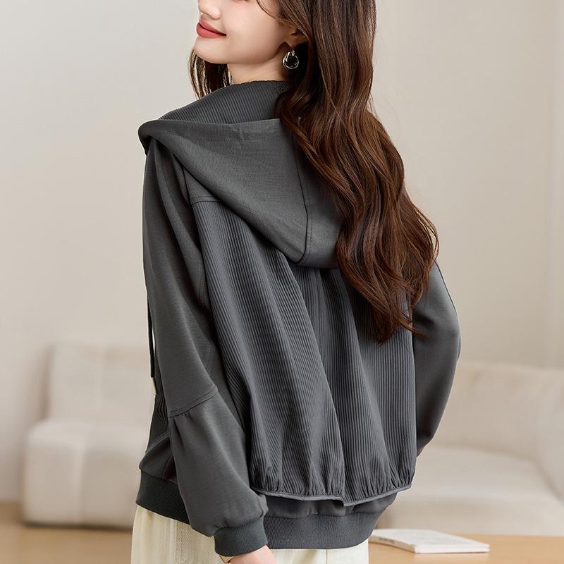 Spring 2025 Women's Casual Loose-Fit Hoodie Jacket - Trendy Age-Reducing Niche Design