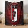 Lion Shield Genoa Flannel Blanket, Soft Polyester, Modern Design, All-Season for Camping, Travel, Gifts for holidays or birthdays