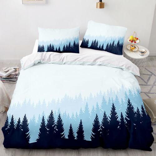 Skogslandskap Påslakan Quilt Cover Sängkläder Set Örngott Enkel Dubbel King Art