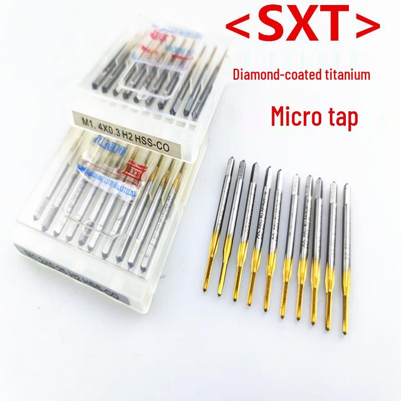 SXT Coated High-Speed Steel Tap, Cobalt-Plated, Titanium Nitride, Straight Flute, Coarse/Fine Thread, Sizes M0.8–M30 M1.2*0.25 Cobalt Coated, 10 pcs