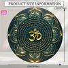 Metal Wall Art Mandala Om Turquoise Gold Spiritual Symbol Yoga Studio Decor