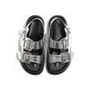 One-word Buckle with Silver Sandals Women's New Summer Beach Versatile Thick-soled Cool Slippers