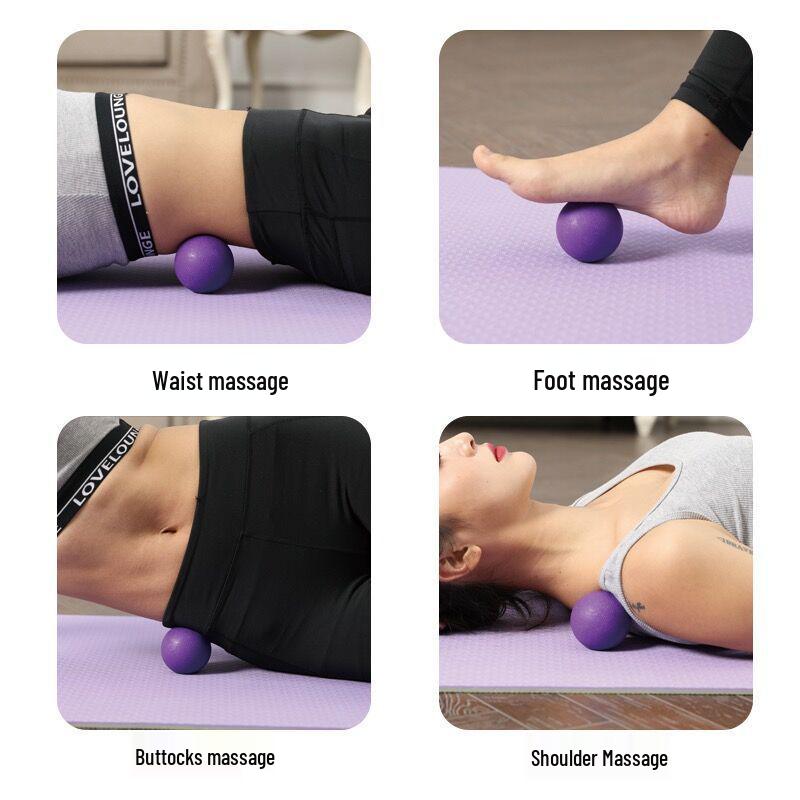 Yoga Myofascial Massage Ball Set - TPR Peanut & Hockey Balls for Deep Muscle Relaxation and Foot Therapy.