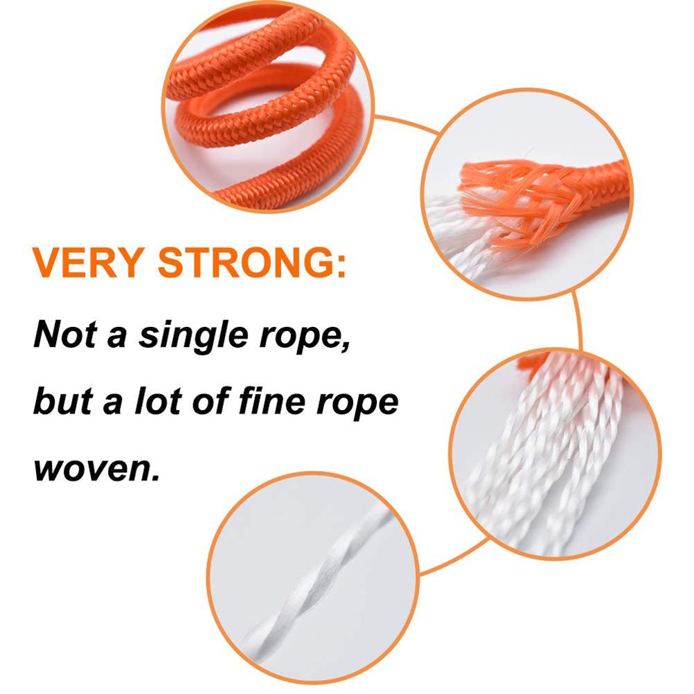 10m Fishing Magnet Rope Heavy Rope with Carabiner Nylon High Strength Cord Safety Rope