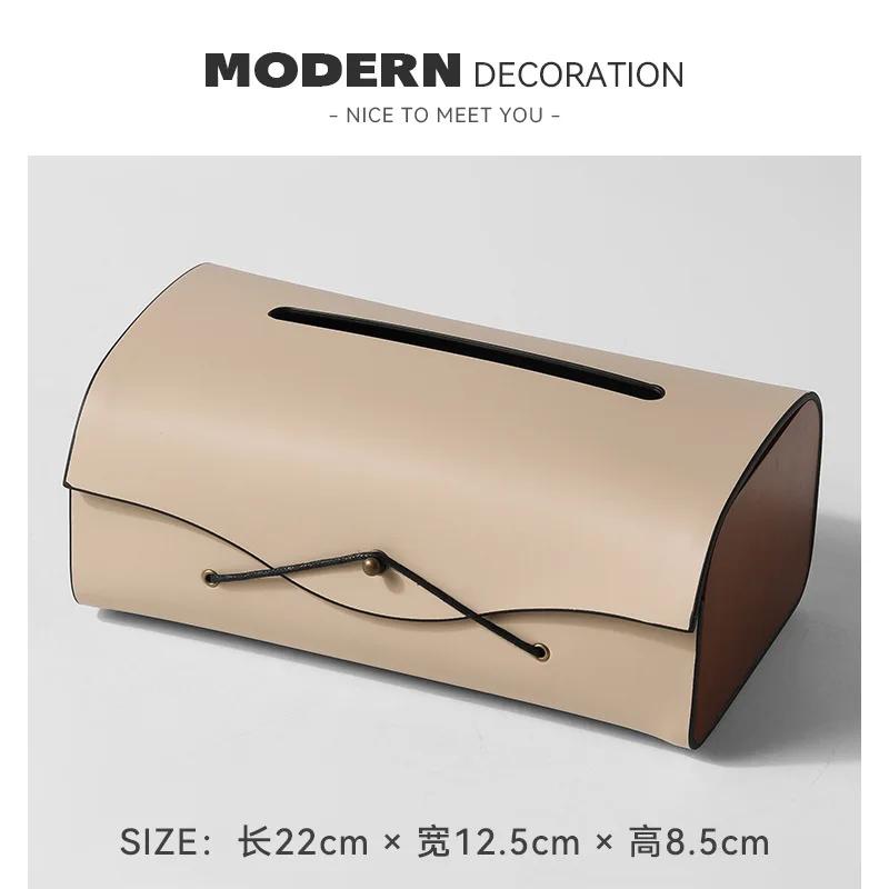 

Buckle Tissue Box Leather Napkin Case Luxury Paper Cover Car Living Tissue Paper Holder Desktop Home Tabletop Decoration вершковий