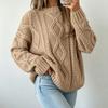 Damen S Locker Sitzendes Rundhals Langarm Einfarbig Lässiger Pullover