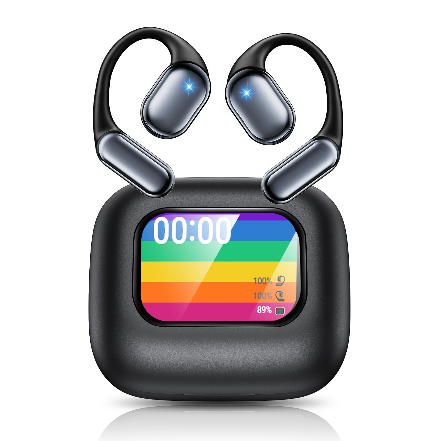 

Bluetooth Connects with Open ENC Call Noise 7 EQ per Up to 30 Hours of Touch Fast Sound Leakage Perfect for Commuting and Sports Earphones, Open-Ear,