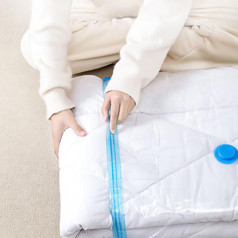 5Pcs Vacuum Storage Bags With Valve Folding Compressed Space Saving Clothes Storage Big Size For Towel Cloth Blanket