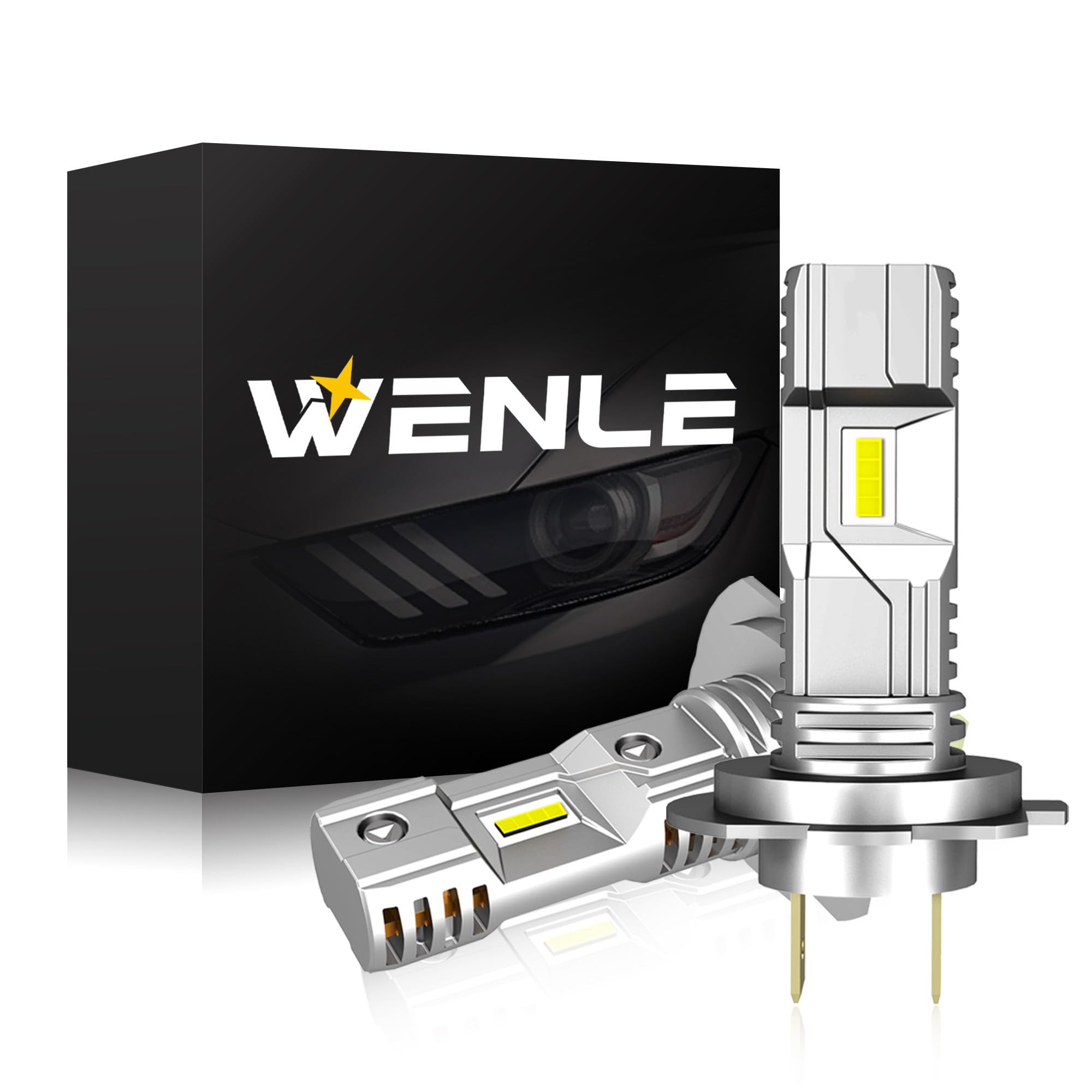 

WENLE H7 LED Headlight, Compatible with New Car Inspections, Explosive Light, 14,000 lm, 40 H7 білий