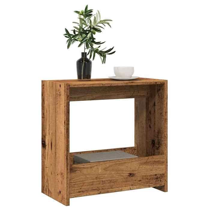 VidaXL Table d'appoint vieux bois 50x26x50 cm bois d'ingénierie, table d'extrémité, table d'appoint de canapé, table de 856538