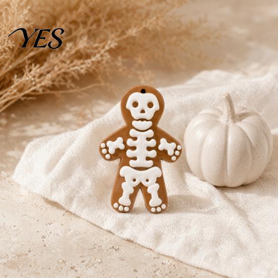 Halloween Hanging Ornaments Skeleton Gingerbread Man Ornaments, Resin Decorations, Creative Three-dimensional Ornament Pendant for Christmas Tree Wall