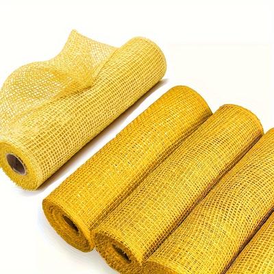 1 peça Juta Amarela Deco Mesh Malha Decorativa Para Embrulho de Flores Decoração de Casa DIY Fabricação de Artesanato